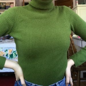 olive green cashmere turtleneck